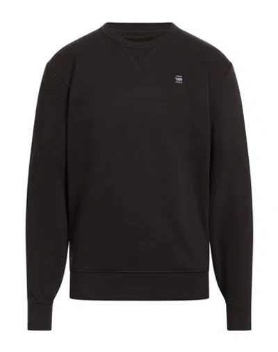 G-star Raw Man Sweatshirt Black Size Xxl Organic Cotton, Recycled Polyester, Elastane In Brown
