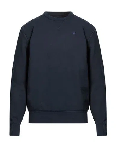 G-star Raw Man Sweatshirt Midnight Blue Size Xxl Organic Cotton, Recycled Polyester
