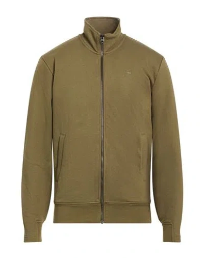G-star Raw Man Sweatshirt Military Green Size Xl Organic Cotton, Recycled Polyester