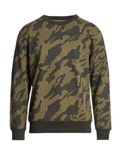 G-star Raw Man Sweatshirt Military Green Size Xxl Organic Cotton