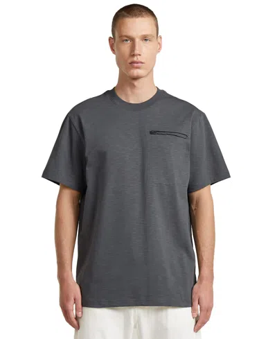 G-star Raw Men's Crewneck Zip Pocket T-shirt In Gray