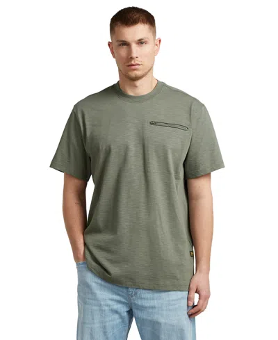 G-star Raw Men's Crewneck Zip Pocket T-shirt In Green