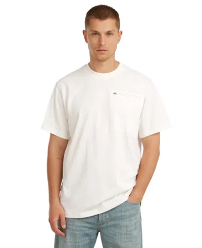 G-star Raw Men's Crewneck Zip Pocket T-shirt In White