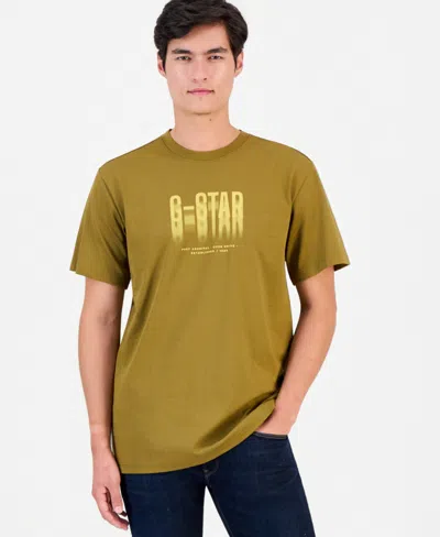 G-star Raw Men's Fade Print Regular-fit Short-sleeve Cotton T-shirt In Gold