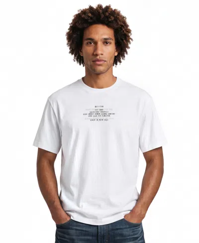 G-star Raw Men's Multi Text Relaxed Graphic T-shirt In White