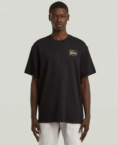 G-star Raw Men's The Script Crewneck T-shirt In Black