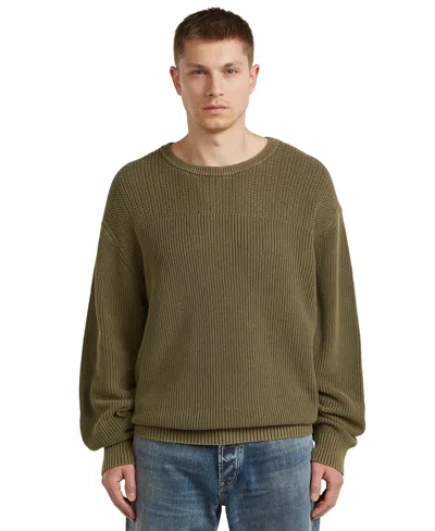 G-star Raw Men's Washed Rib Knit Sweater In Green