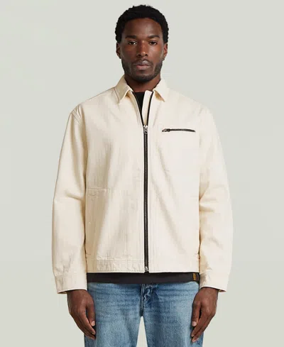 G-star Raw Men's Zip Coach Jacket In White