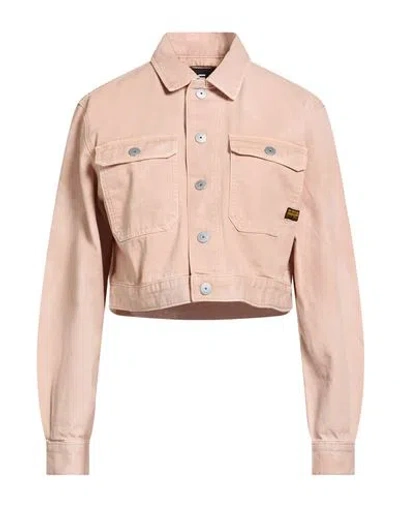 G-star Raw Woman Denim Outerwear Blush Size S Cotton, Recycled Cotton In Pink