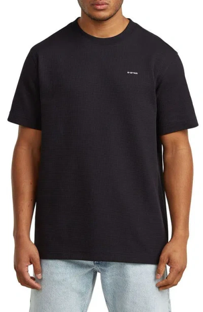 G-star Regular Fit Waffle Stitch T-shirt In Black
