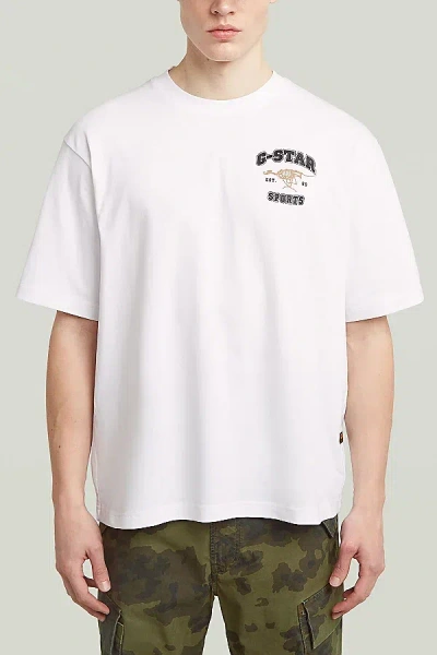 G-star Running Dog Boxy T-shirt Top In White, Men's At Urban Outfitters