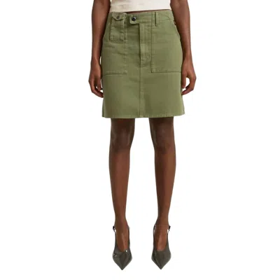 G-star Short Cargo Denim Patch-pocket Mini Skirt In Green
