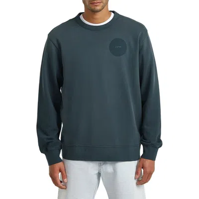 G-star Sunfaded Organic Cotton Crewneck Sweatshirt In Green