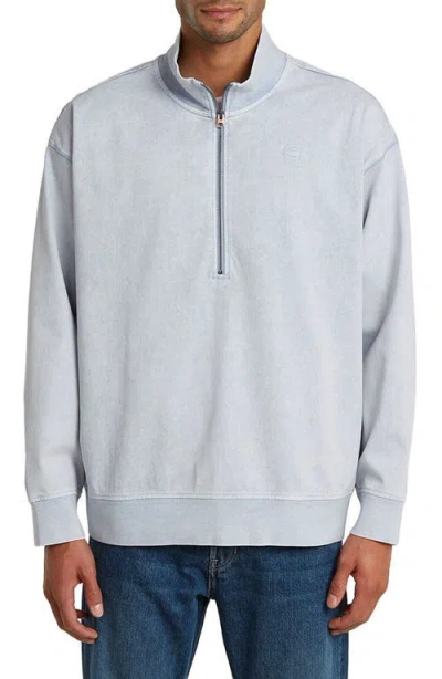 G-star Washed Hb Relaxed Half Zip Pullover In Blue