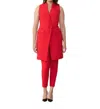 Gstq Sleeveless Blazer Dress In Valentine Red In Multi
