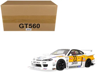 Gt Spirit 2021 Nissan Silvia (s15) Lb-super Silhouette Rhd (right Hand Drive) #23 White With Yellow Stripes 1/