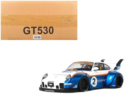 Gt Spirit 2023 Rwb X Liberty Walk 993 #2 White And Blue Metallic With Graphics 1/18 Model Car By