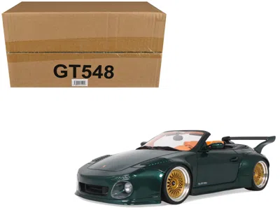 Gt Spirit 2024 Porsche 911 (997) Old & New Tokyo Auto Salon Cabriolet Dark Green Metallic With Orange Interior