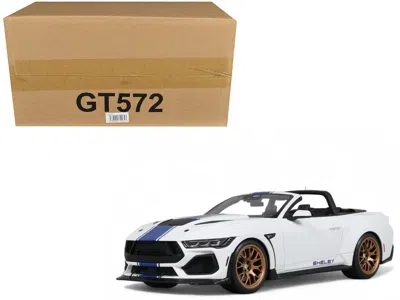 Gt Spirit 2025 Shelby Mustang Supersnake Convertible White With Blue Stripes 1/18 Model Car By