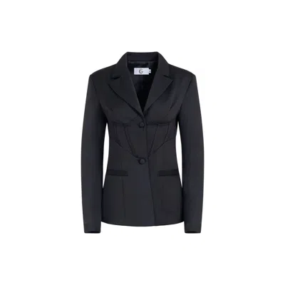 Gt Women's Black Corset-fit Blazer