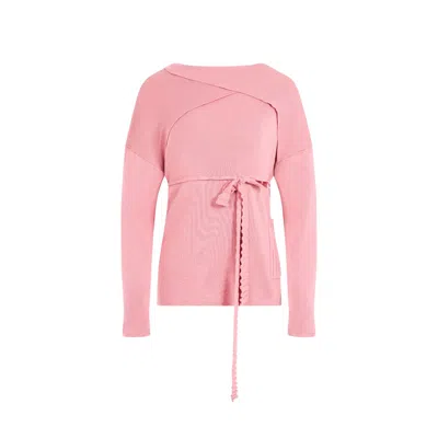 Gt Women's Pink / Purple Light Pink Tied Waist Sweater In Pink/purple