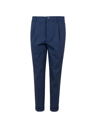 Gta Blue Virgin Wool Silk Linen Cashmere Trousers