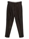 Gta Pleated Wool Trousers In Brown