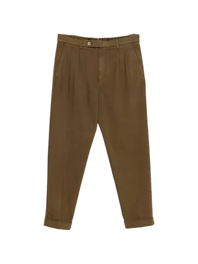 Gta Dante Pleated-waist Turned-up Trousers In Brown