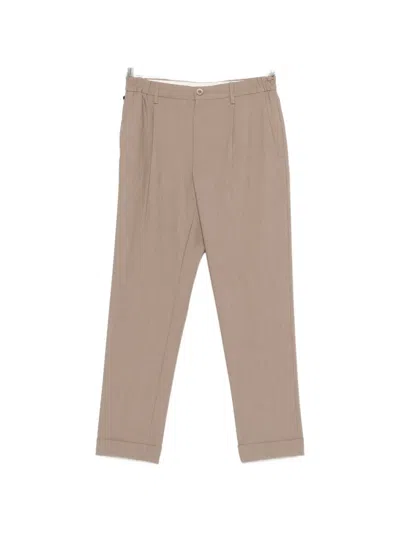 Gta Dennis Cuffed-hem Trousers In Neutral