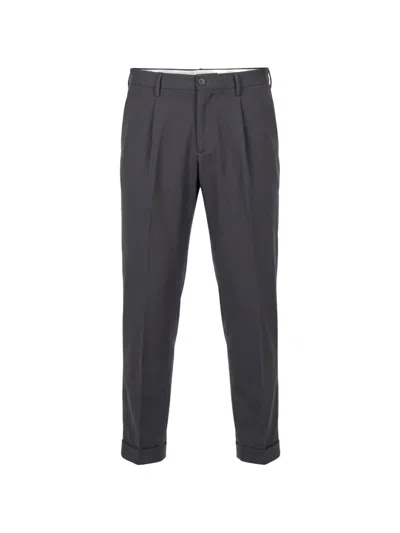 Gta Dennis R Pleated Turn-up Trousers In Gray