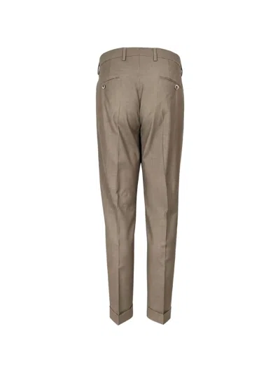 Gta Hazelnut Brown Virgin Wool Cotton Polyamide Trousers