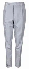 Gta Pleated Herringbone-pattern Trousers In Gray