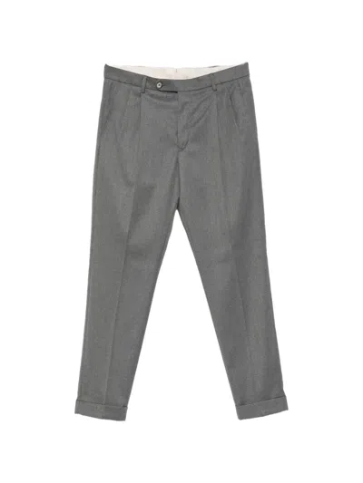 Gta Luca Pleated Turn-up Trousers In Gray