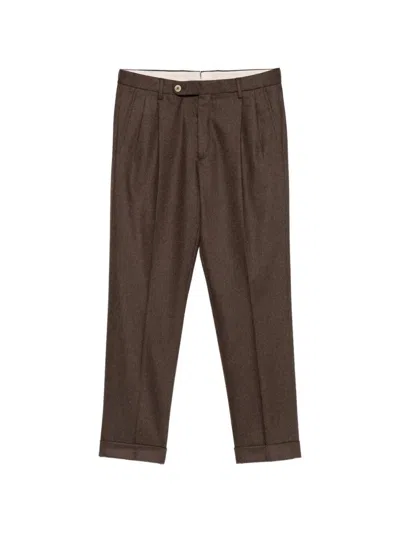 Gta `luca` Wool Flannel Pants In Brown