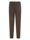 Gta Pantalone Herringbone-pattern Pants In Brown