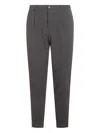 Gta Pantalone Pleat-detail Herringbone Trousers In Gray