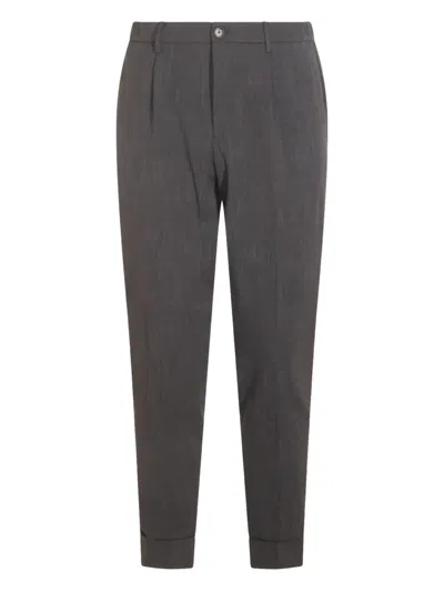Gta Pantalone Pleat-detail Herringbone Trousers In Gray