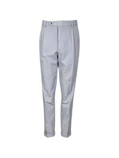 Gta Pleated Herringbone-pattern Trousers In Gray