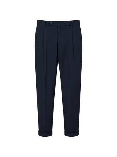 Gta Pleated Turned-up Trousers In Blue