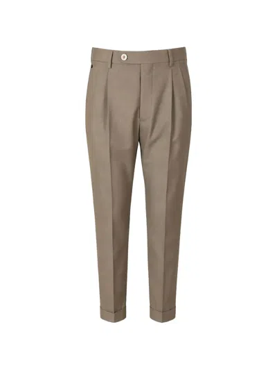 Gta Pleated Turn-up Trousers In Brown