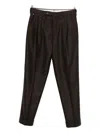 Gta Pleated Wool Trousers In Brown