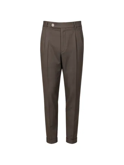 Gta Pleated-front Turned-up Trousers In Brown
