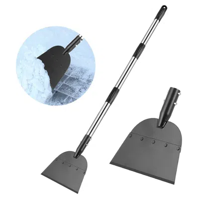 Gtlawn 53in Flat Snow Shovel Ice Scraper Manganese Steel Snow Ice Chopper For Walkway Pathway Driveway Ice  In Black