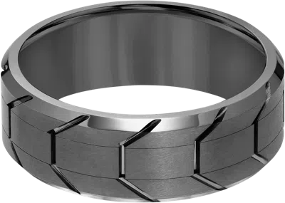 Gtx 8mm Tire Tread Tungsten Carbide Band In Gray