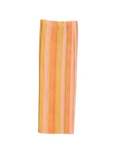 Água De Coco Striped Metallic-effect Maxi Skirt In Multi