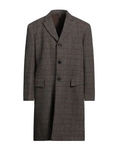 Guabello Man Coat Dark Brown Size 42 Virgin Wool, Cotton, Polyamide, Elastane