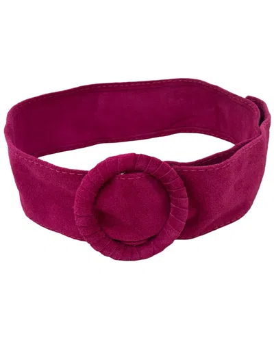 Guadalupe Circle Buckle Suede Belt