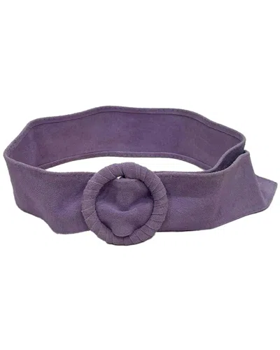 Guadalupe Circle Buckle Suede Belt In Purple