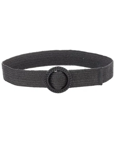 Guadalupe Cirle Raffia Belt In Black