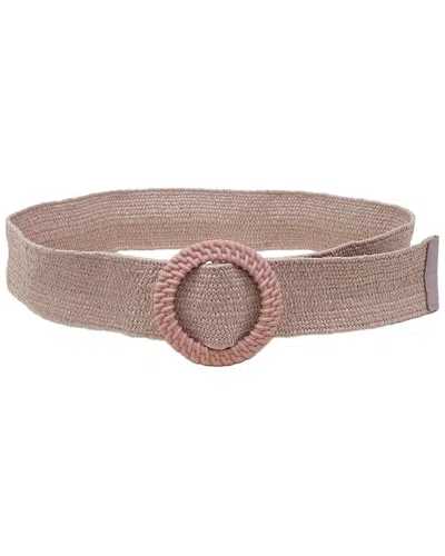 Guadalupe Cirle Raffia Belt In Pink